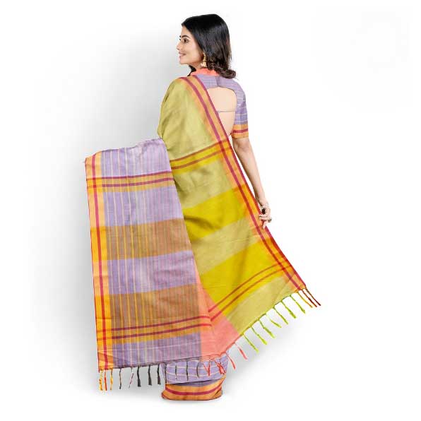 Sadbhavna multicolor handloom cotton saree