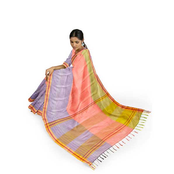 Sadbhavna multicolor handloom cotton saree