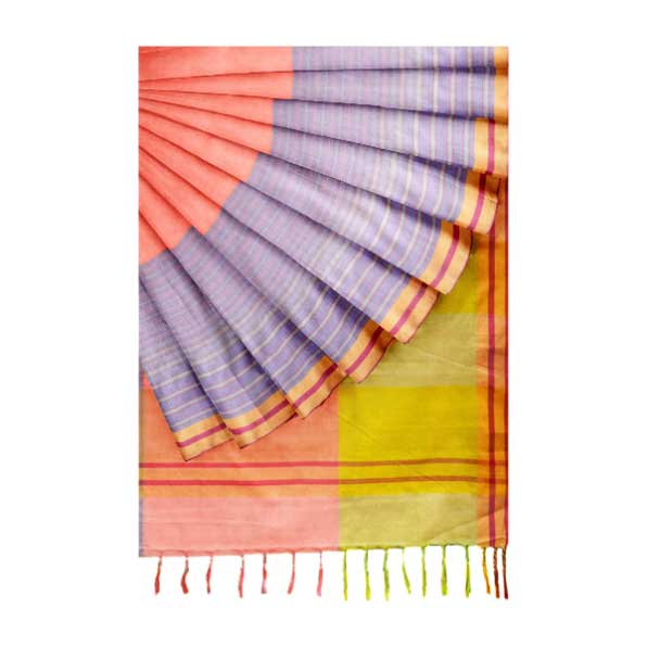 Sadbhavna multicolor handloom cotton saree