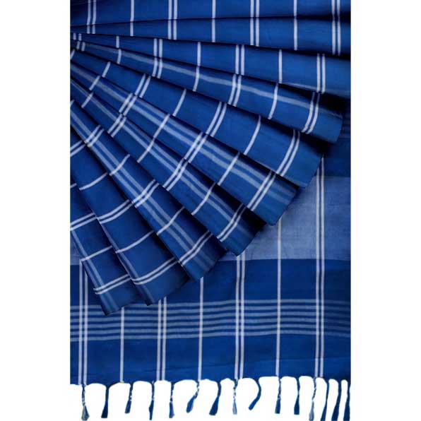 Sadbhavna blue handloom cotton saree