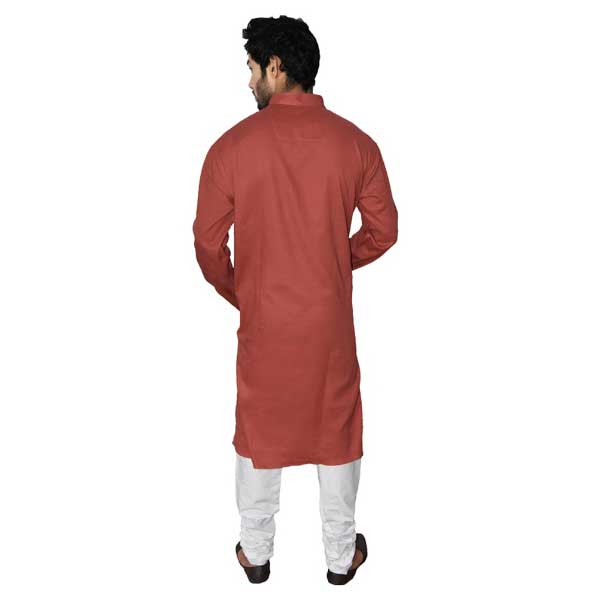 Maroon Handwoven Pure Cotton Long kurta