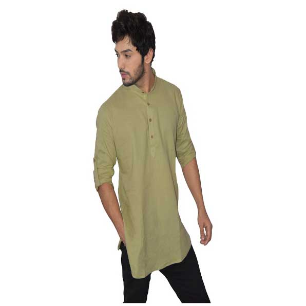 Moss Green Color Short Kurta