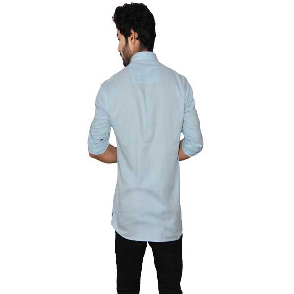 Light Blue Color Pure Cotton Short kurta