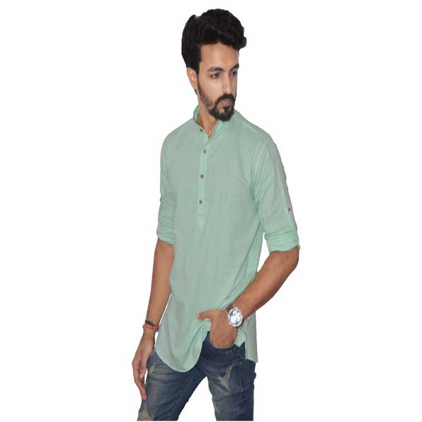 Pista Color Short Pure Cotton kurta