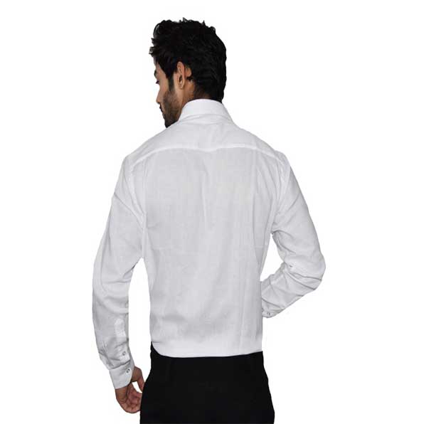 Pure Cotton White Color Full Shirt