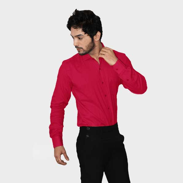 Blood Red Color Full Shirt