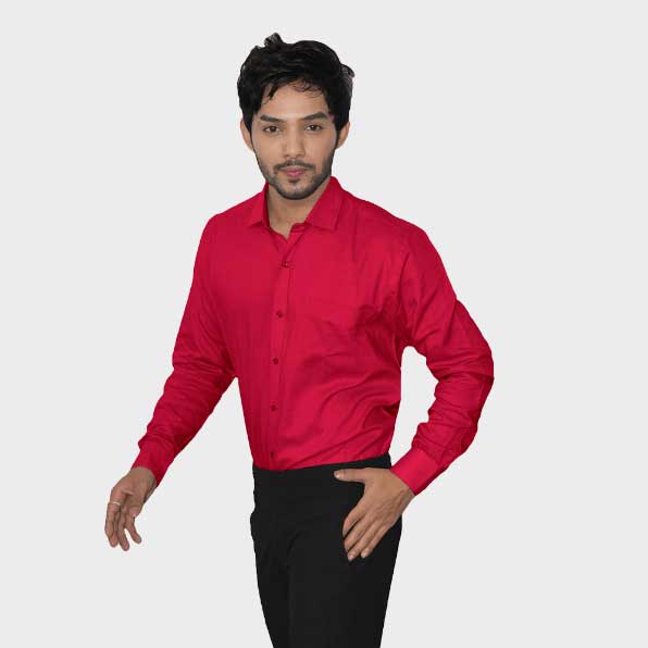 Blood Red Color Full Shirt