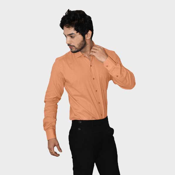 Off Orange Color Full Shirt