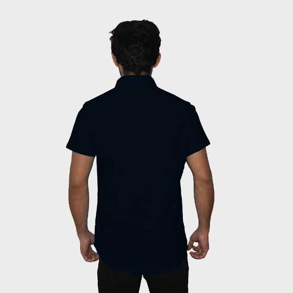 Black Handwoven Cotton Half Sleeve Shirt