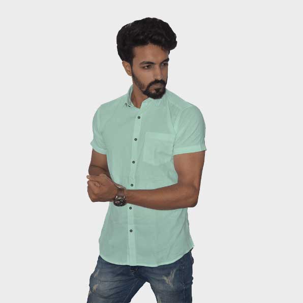 Pista Handwoven Cotton Half Sleeves Shirt