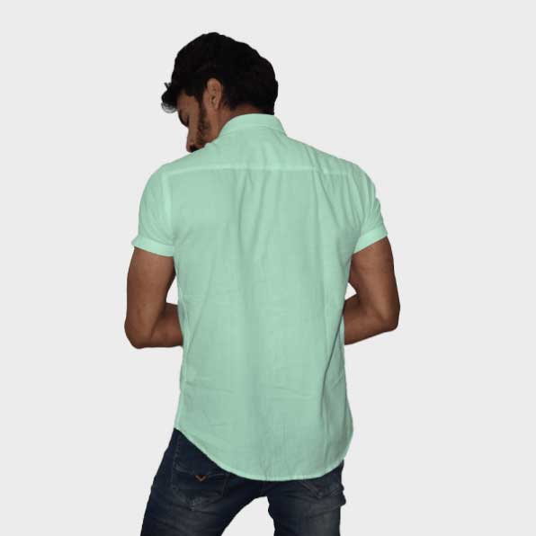 Pista Handwoven Cotton Half Sleeves Shirt