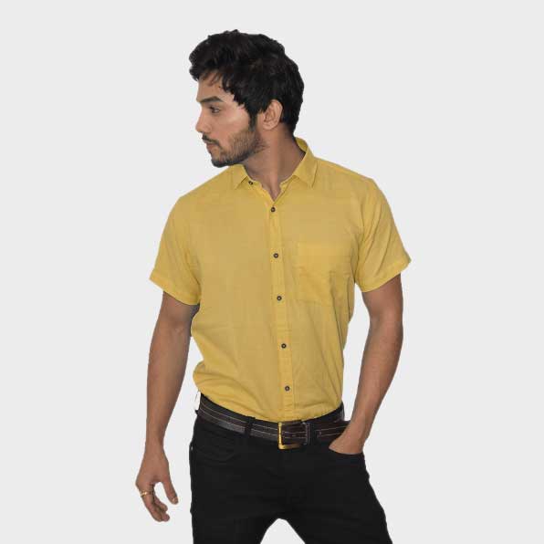 Yellow Handwoven Pure Cotton Shirt