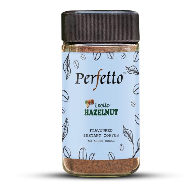 PERFETTO HAZELNUT FLAVOURED INSTANT COFFEE 50G JAR