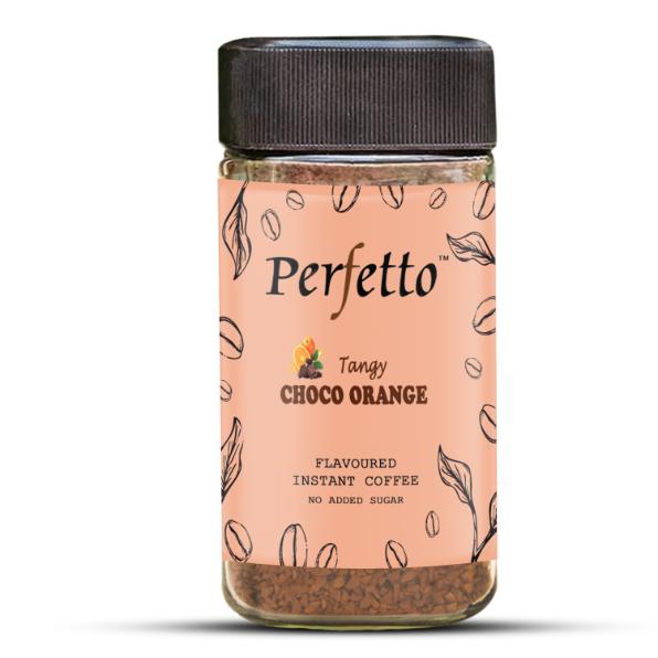 PERFETTO CHOCO ORANGE FLAVOURED INSTANT COFFEE 100G JAR