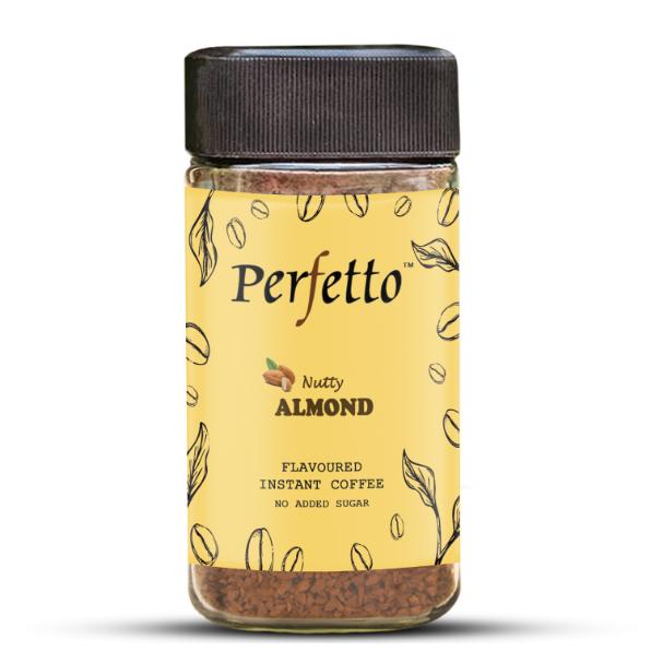 PERFETTO ALMOND FLAVOURED INSTANT COFFEE 100G JAR