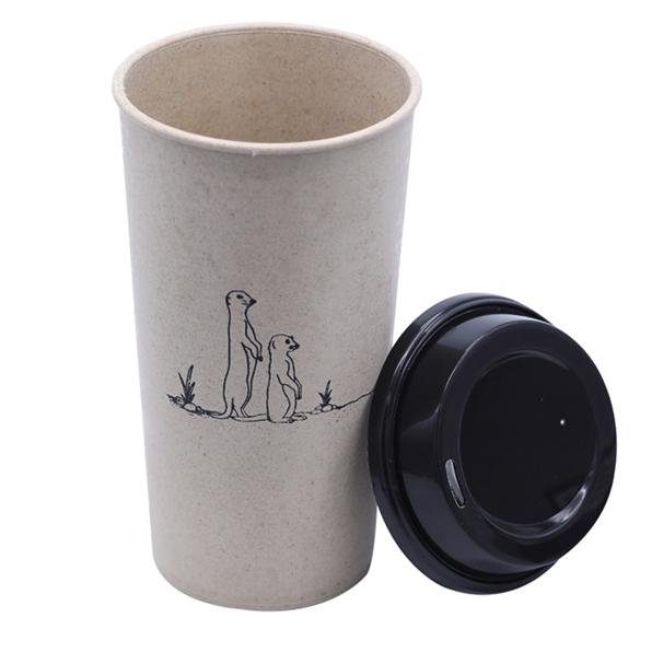 KSAMAH Eco-Friendly Rice Husk Coffee Cup - Meerkat Design