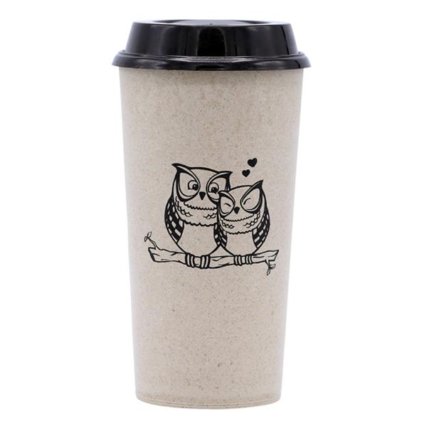 KSAMAH Eco-Friendly Rice Husk Coffee Cup- Owl Design