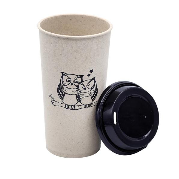 KSAMAH Eco-Friendly Rice Husk Coffee Cup- Owl Design