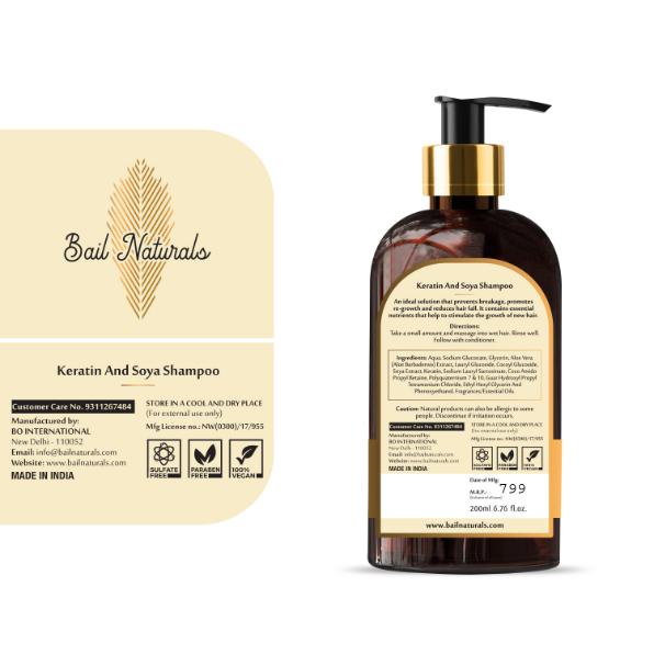 Bail Naturals Keratin and Soya Shampoo