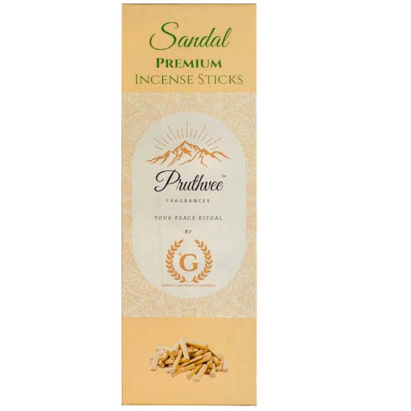 Sandalwood Premium Pruthvee Fragrance Incense Sticks (Pack of 6)