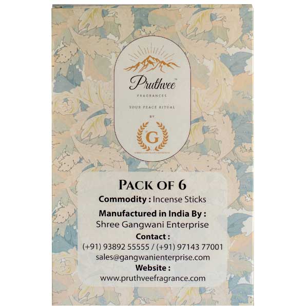 Rose Premium Pruthvee Fragrance Incense Sticks (Pack of 6)