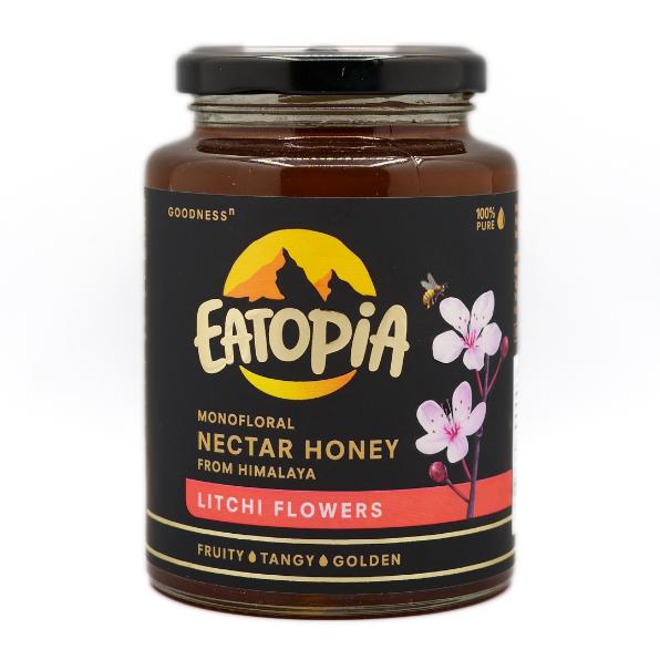 Eatopia 100% Pure Litchi Natural Honey from Himalayas (Monofloral) - NMR Tested 