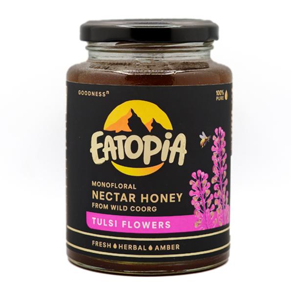 Eatopia 100% Pure Tulsi Honey from Wild Coorg - NMR Tested Honey - 500gms