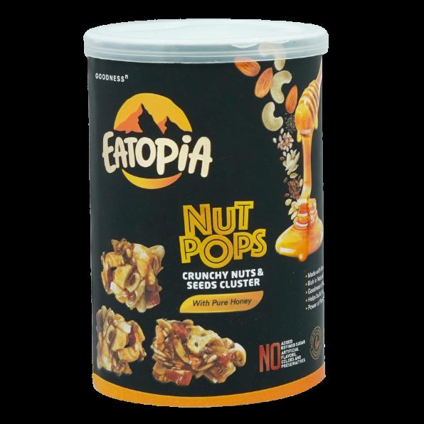 Eatopia Nut Pops Crunchy Nuts & Seeds Cluster - Pure Honey 100% Natural & Health