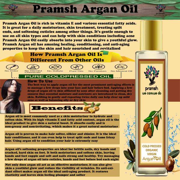 Pramsh Cold Pressed Organic Virgin Argan Oil Hair Oil