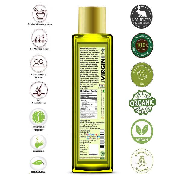 Pramsh Cold Pressed Organic Virgin Avocado Oil Hair Oil