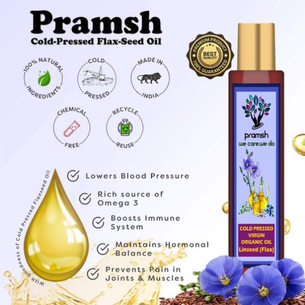 Pramsh Cold Pressed Organic Virgin Flax Seed Oil Hair Oil