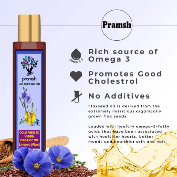 Pramsh Cold Pressed Organic Virgin Flax Seed Oil Hair Oil