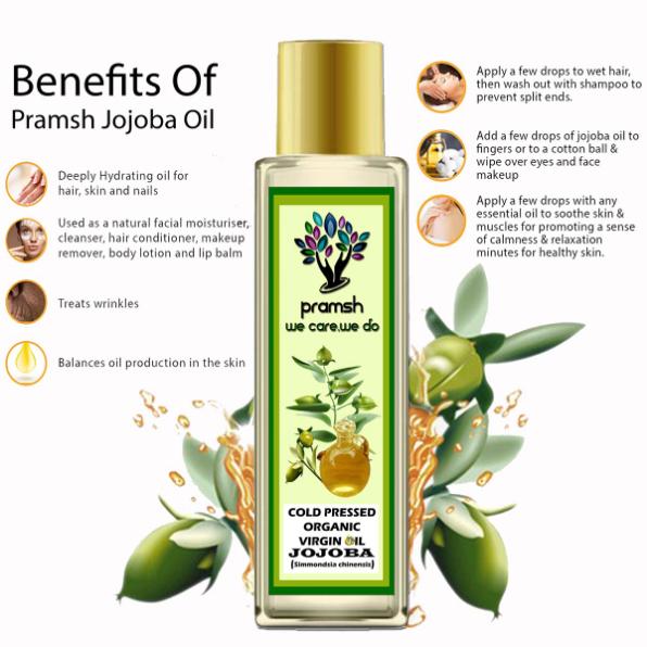 Pramsh Cold Pressed Organic Virgin Jojoba Oil Hair Oil