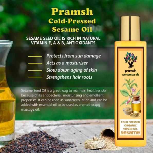 Pramsh Cold Pressed Organic Virgin Sesame Oil Hair Oil