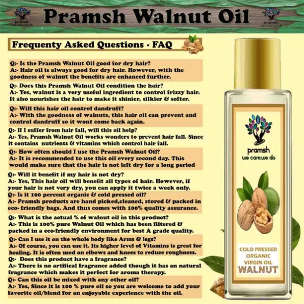 Pramsh Cold Pressed Organic Virgin Walnut (Akhrot) Oil Hair Oil