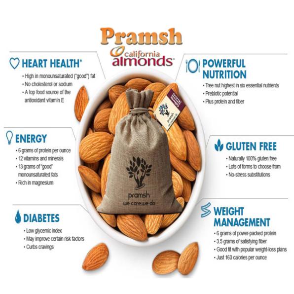 Pramsh Luxurious Quality California Almonds (Big Badaam Girri)