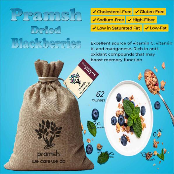 Pramsh Luxurious Quality Dried Blackberries (Unsulphured | No Added Sugar