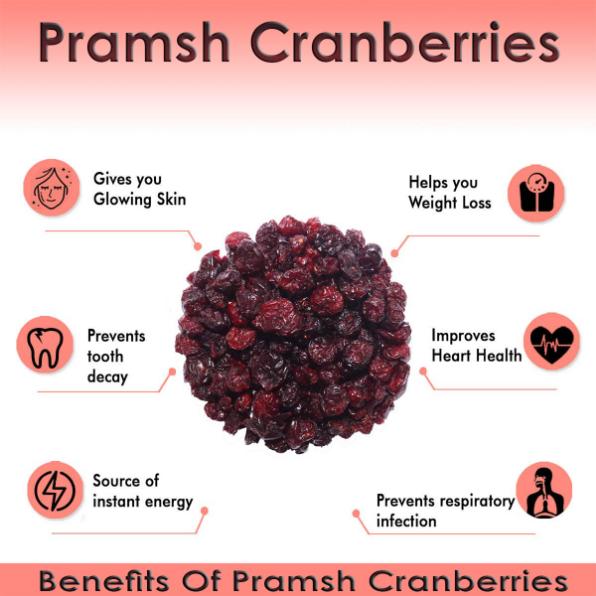Pramsh Luxurious Quality Dried Cranberries (Unsulphured | No Added Sugar