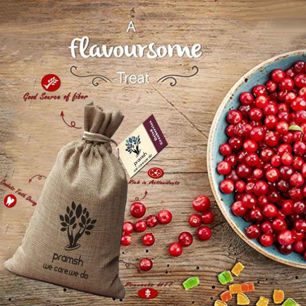 Pramsh Luxurious Quality Dried Cranberries (Unsulphured | No Added Sugar