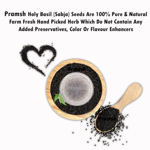 Pramsh Premium Quality Holy Basil (Sabja/Tukmaria/Falooda) Seeds Pack Of